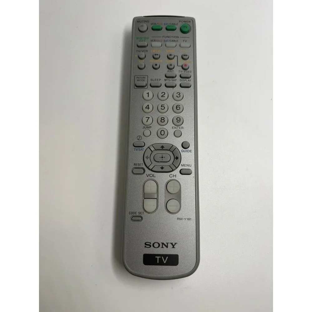 Preowned Sony TV Remote Control PS 4-978-977 Vintage Grey VCR / DVD Sat & Cable